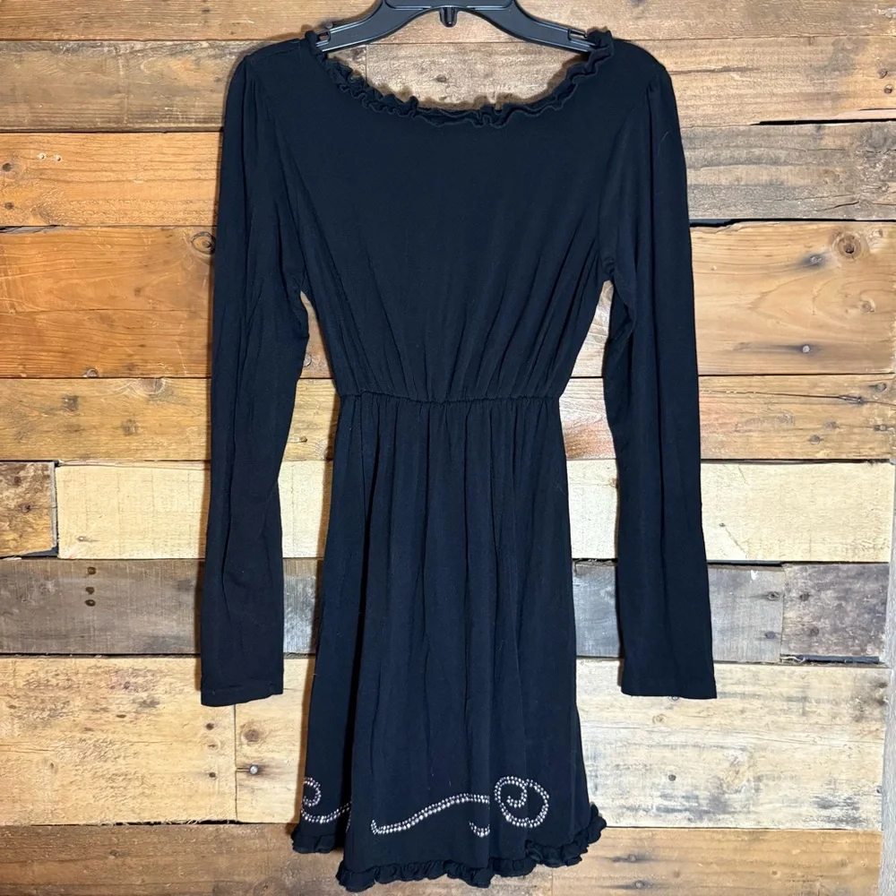 Girls Shyanne Black Ruffle Dress with Rhinestones size‎ 10/12 (?)